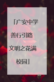 广安中学善行引路 文明之花满校园