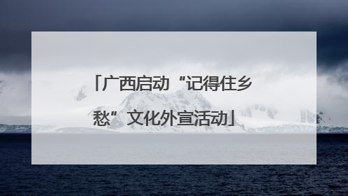 广西启动“记得住乡愁”文化外宣活动