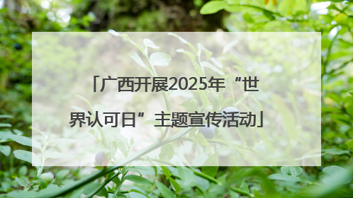 广西开展2025年“世界认可日”主题宣传活动