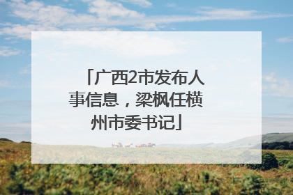 广西2市发布人事信息，梁枫任横州市委书记