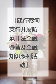 建行蔡甸支行开展防范非法金融暨普及金融知识系列活动