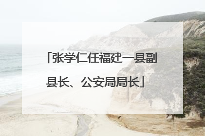 张学仁任福建一县副县长、公安局局长