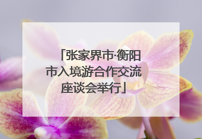 张家界市·衡阳市入境游合作交流座谈会举行