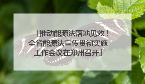 推动能源法落地见效！全省能源法宣传贯彻实施工作会议在郑州召开
