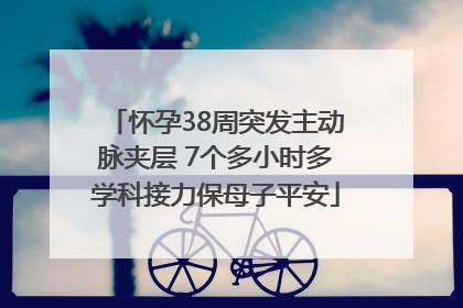 怀孕38周突发主动脉夹层 7个多小时多学科接力保母子平安