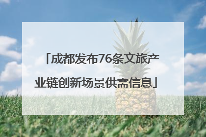 成都发布76条文旅产业链创新场景供需信息