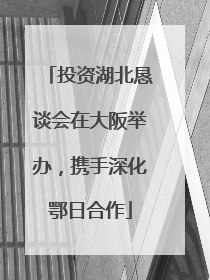 投资湖北恳谈会在大阪举办，携手深化鄂日合作