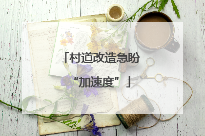 村道改造急盼“加速度”