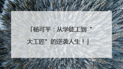 杨可平：从学徒工到“大工匠”的逆袭人生！