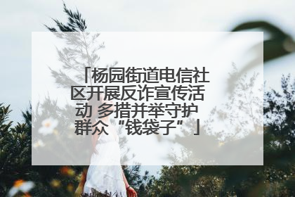 杨园街道电信社区开展反诈宣传活动 多措并举守护群众“钱袋子”
