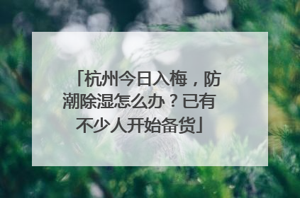 杭州今日入梅，防潮除湿怎么办？已有不少人开始备货