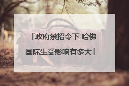 政府禁招令下 哈佛国际生受影响有多大