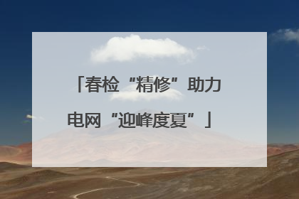 春检“精修”助力电网“迎峰度夏”