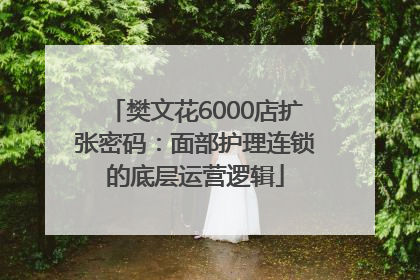 樊文花6000店扩张密码：面部护理连锁的底层运营逻辑