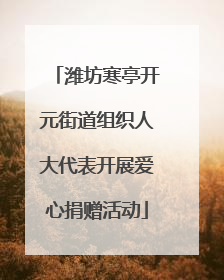潍坊寒亭开元街道组织人大代表开展爱心捐赠活动