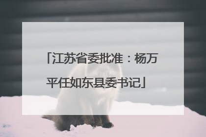 江苏省委批准：杨万平任如东县委书记