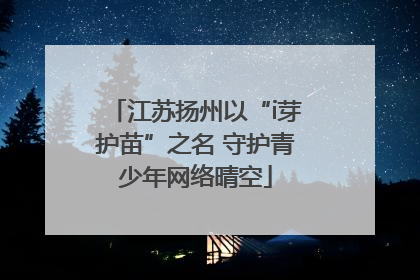 江苏扬州以“i芽护苗”之名 守护青少年网络晴空