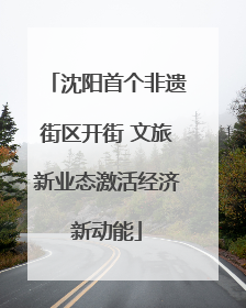 沈阳首个非遗街区开街 文旅新业态激活经济新动能