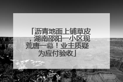 沥青地面上铺草皮，湖南邵阳一小区现荒唐一幕！业主质疑为应付验收