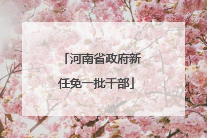 河南省政府新任免一批干部
