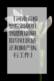 河南省检察院调研组到濮阳调研指导社区矫正和财产执行工作