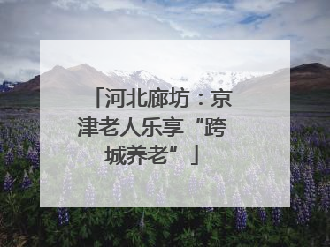河北廊坊：京津老人乐享“跨城养老”