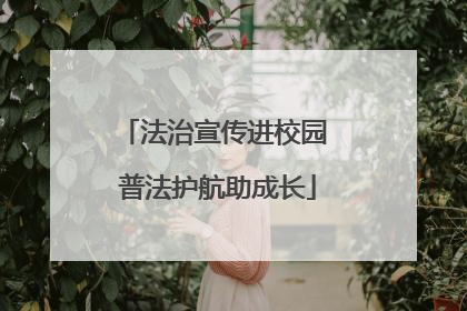 法治宣传进校园 普法护航助成长