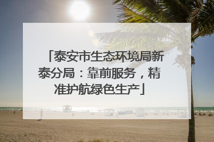 泰安市生态环境局新泰分局：靠前服务，精准护航绿色生产