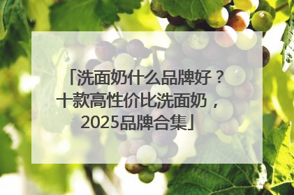 洗面奶什么品牌好？十款高性价比洗面奶，2025品牌合集