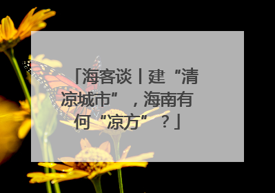 海客谈丨建“清凉城市”，海南有何“凉方”？