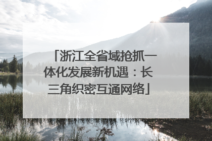 浙江全省域抢抓一体化发展新机遇：长三角织密互通网络