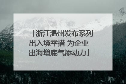 浙江温州发布系列出入境举措 为企业出海增底气添动力