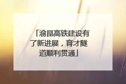 渝昆高铁建设有了新进展，育才隧道顺利贯通