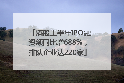 港股上半年IPO融资额同比增688%，排队企业达220家