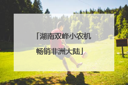 湖南双峰小农机畅销非洲大陆