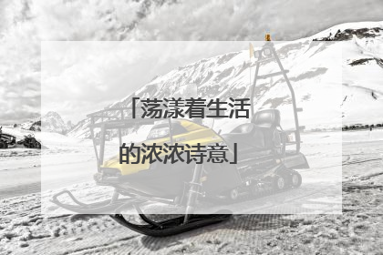 荡漾着生活的浓浓诗意
