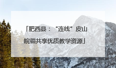 肥西县：“连线”皮山 皖疆共享优质教学资源