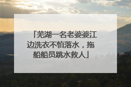 芜湖一名老婆婆江边洗衣不慎落水，拖船船员跳水救人