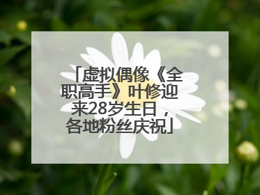 虚拟偶像《全职高手》叶修迎来28岁生日，各地粉丝庆祝
