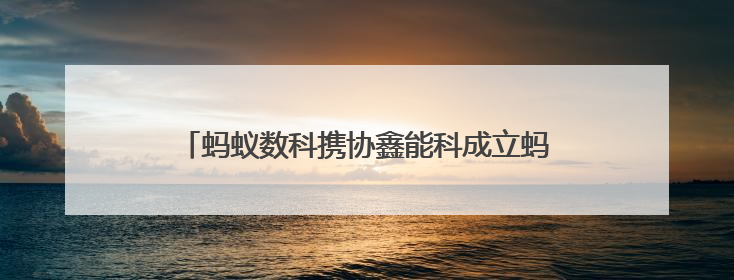 蚂蚁数科携协鑫能科成立蚂蚁鑫能 推进能源智能化