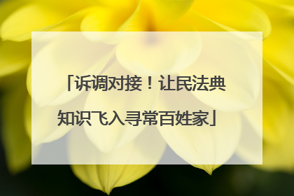 诉调对接！让民法典知识飞入寻常百姓家