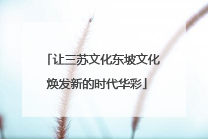 让三苏文化东坡文化焕发新的时代华彩
