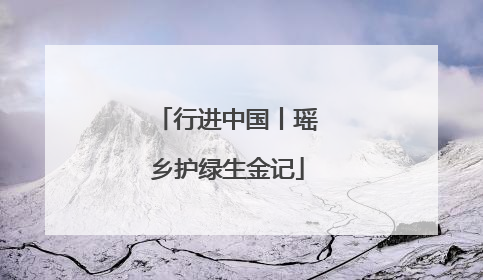 行进中国丨瑶乡护绿生金记
