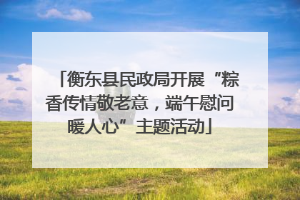 衡东县民政局开展“粽香传情敬老意，端午慰问暖人心”主题活动