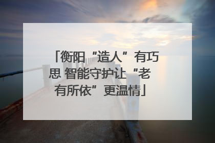 衡阳“造人”有巧思 智能守护让“老有所依”更温情