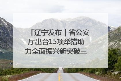 辽宁发布｜省公安厅出台15项举措助力全面振兴新突破三年行动决胜之战