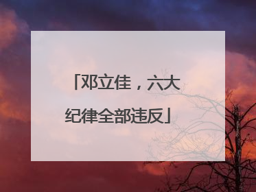 邓立佳，六大纪律全部违反