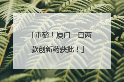 重磅！厦门一日两款创新药获批！