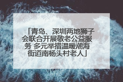青岛、深圳两地狮子会联合开展敬老公益服务 多元举措温暖潮海街道南杨头村老人