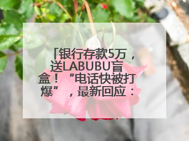 银行存款5万，送LABUBU盲盒！“电话快被打爆”，最新回应：统一活动，进货渠道不清楚